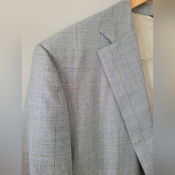 Trussini Luxe 100% Wool Men's Sport Coat/Blazer Light Gray Plaid EU52/US L - Picture 7 of 16